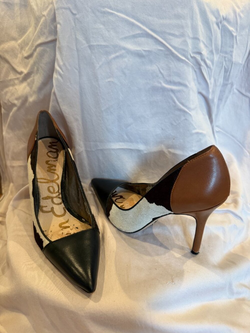 Sam Edelman Deseree Black, White & Brown Stiletto Pumps - 7.5